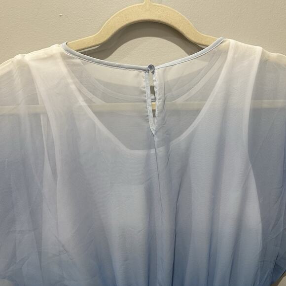 H&M blue Chiffon Ombre pattern dress NWT size 16/18 - Picture 3 of 10